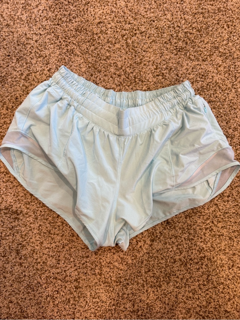 lululemon athletica light blue aqua women’s athletic shorts